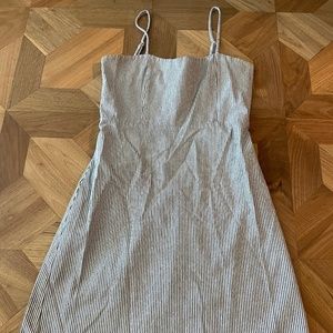 Brandy Melville blue and white striped straight fit mid thigh length sundress